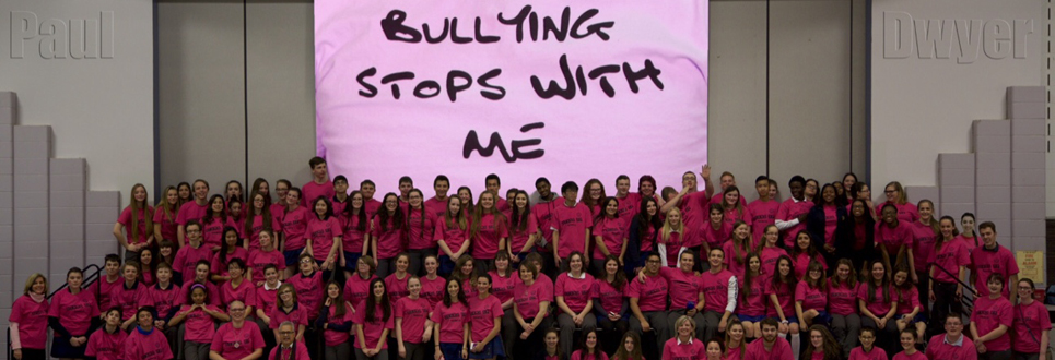 Students wearing pink t-shirts